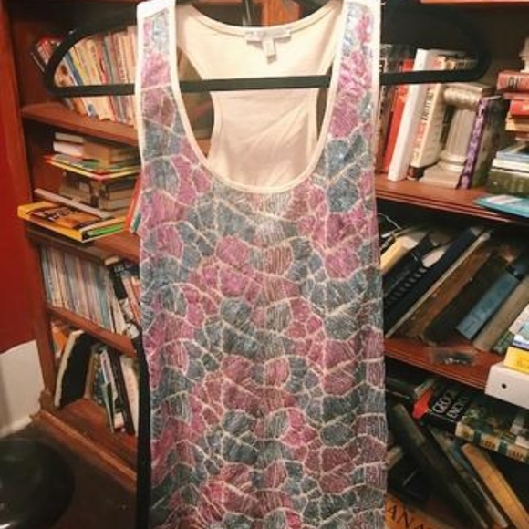 Charlotte Russe Tops - Blue/Pink Sequin Top